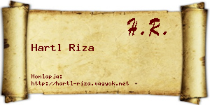 Hartl Riza névjegykártya